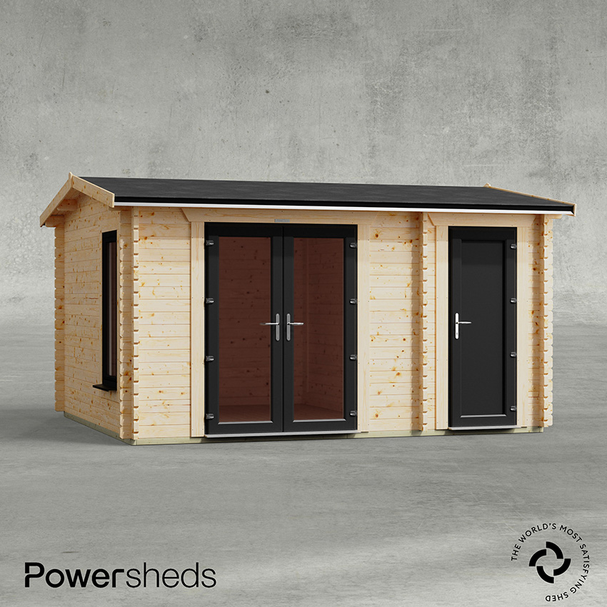 Powersheds Apex Combi Log Cabin - 44mm Powersheds Apex Combi Log Cabin - 44mm