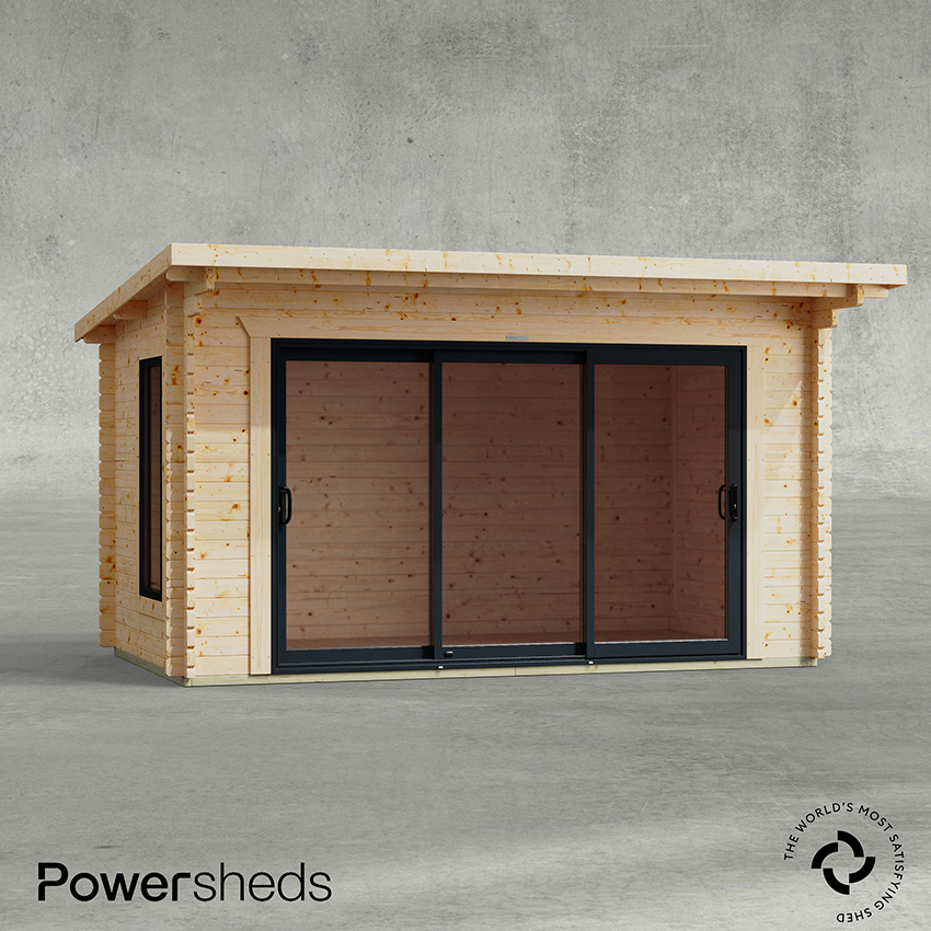 Powersheds Pent Aluminium Log Cabin - 44mm Powersheds Pent Aluminium Log Cabin - 44mm
