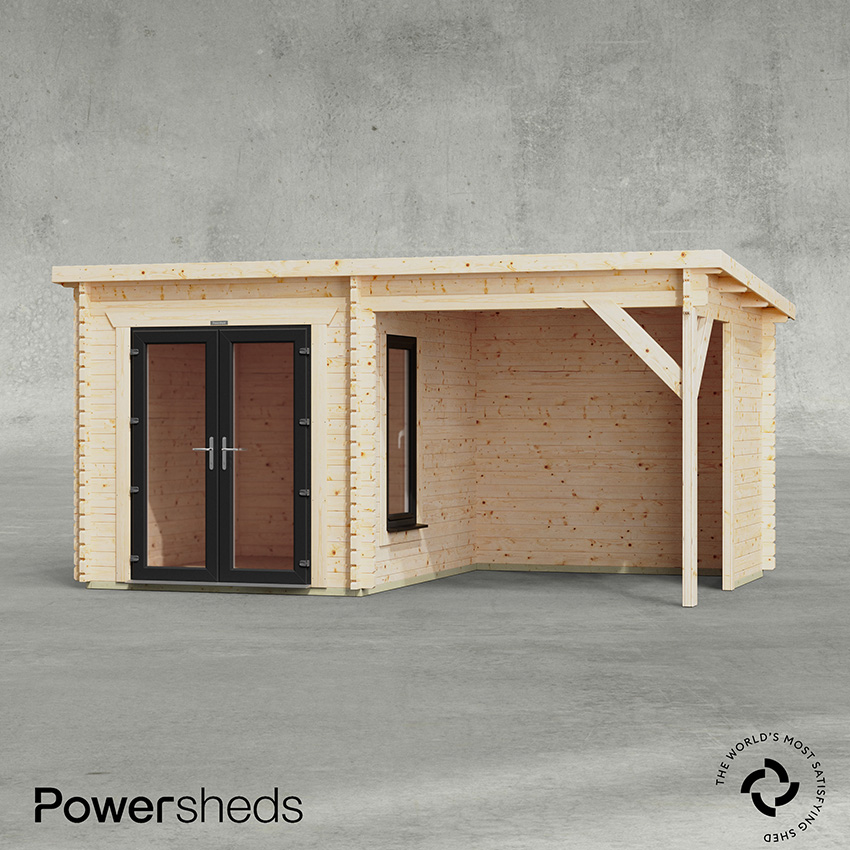Powersheds Canopy Log Cabin - 44mm Powersheds Canopy Log Cabin - 44mm