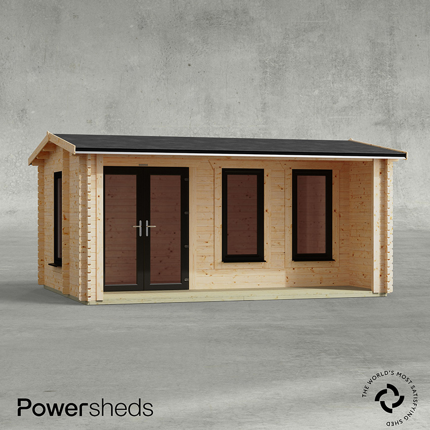 Powersheds Apex Snug Log Cabin - 44mm Powersheds Apex Snug Log Cabin - 44mm