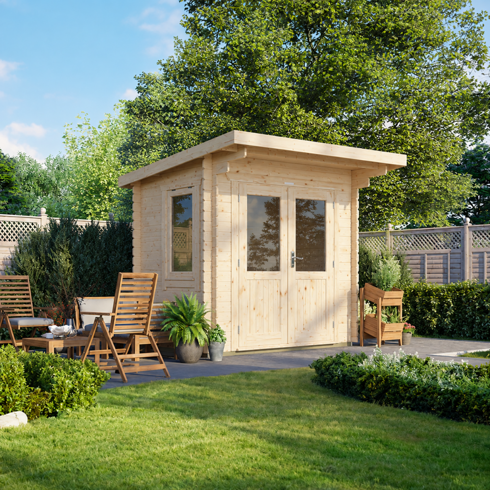 Powersheds Pent Log Cabin 28mm Powersheds Pent Log Cabin 28mm