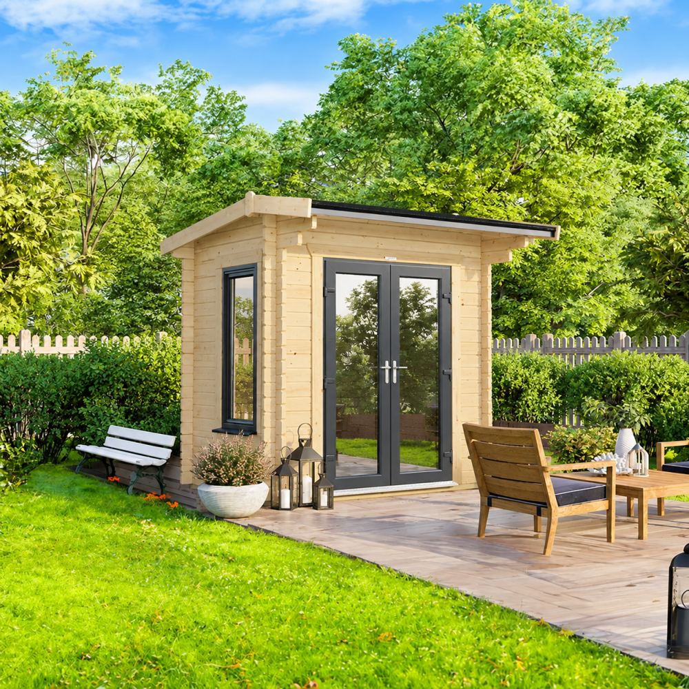 Powersheds Apex Log Cabin 44mm Powersheds Apex Log Cabin 44mm