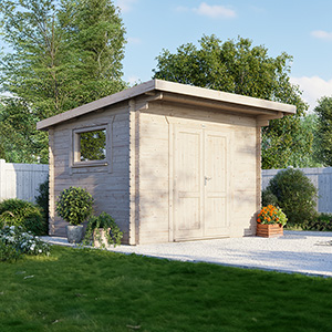 Powersheds Pent Workshop Log Cabin - 28mm