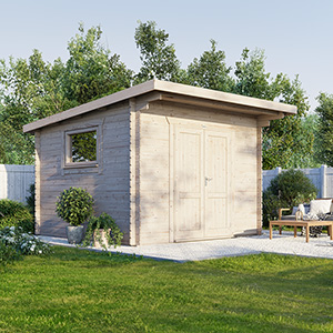 Powersheds Pent Workshop Log Cabin - 28mm
