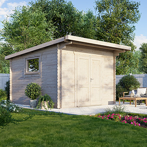 Powersheds Pent Workshop Log Cabin - 28mm