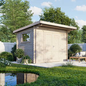 Powersheds Pent Workshop Log Cabin - 28mm