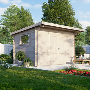 Powersheds Pent Workshop Log Cabin - 28mm