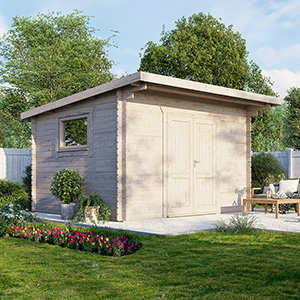 Powersheds Pent Workshop Log Cabin - 28mm