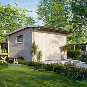 Powersheds Apex Workshop Log Cabin - 28mm