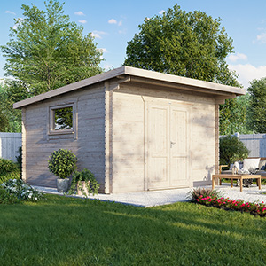 Powersheds Pent Workshop Log Cabin - 28mm