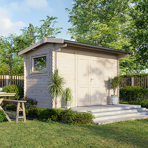 Powersheds Apex Workshop Log Cabin - 28mm