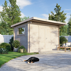 Powersheds Pent Workshop Log Cabin - 28mm