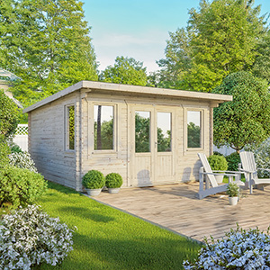 Powersheds Pent Classic Log Cabin - 44mm