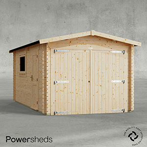 Powersheds Apex Garage Log Cabin - 44mm