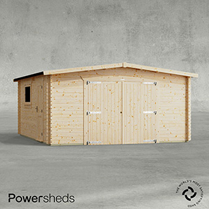 Powersheds Apex Garage Log Cabin - 44mm
