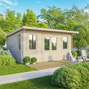 Powersheds Pent Classic Log Cabin - 44mm