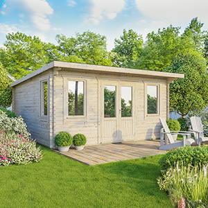 Powersheds Pent Classic Log Cabin - 44mm