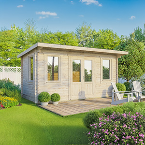 Powersheds Pent Classic Log Cabin - 44mm