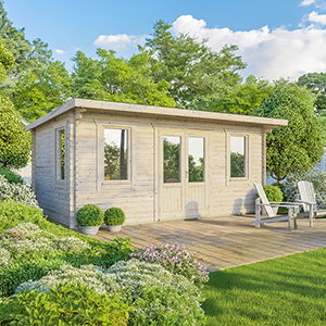 Powersheds Pent Classic Log Cabin - 44mm