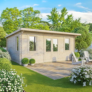 Powersheds Pent Classic Log Cabin - 44mm