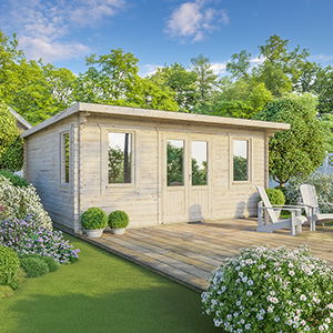 Powersheds Pent Classic Log Cabin - 44mm