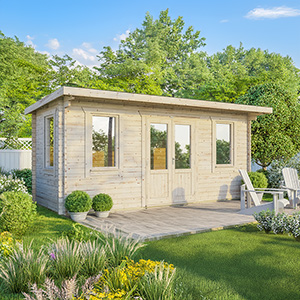 Powersheds Pent Classic Log Cabin - 44mm