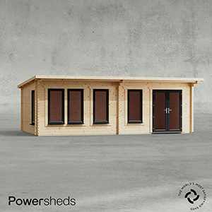 Powersheds Pent Manor Log Cabin - 44mm