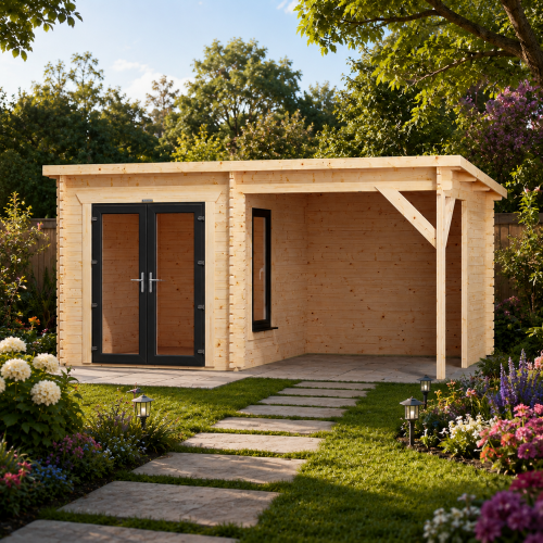 Powersheds Canopy Log Cabin - 44mm