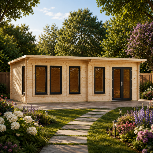 Powersheds Pent Manor Log Cabin - 44mm