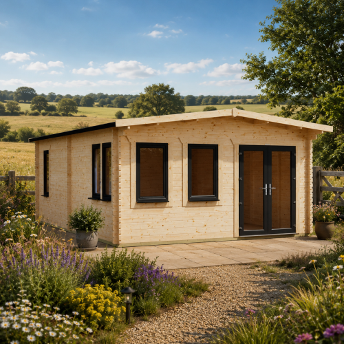 Powersheds Apex Manor Log Cabin - 44mm