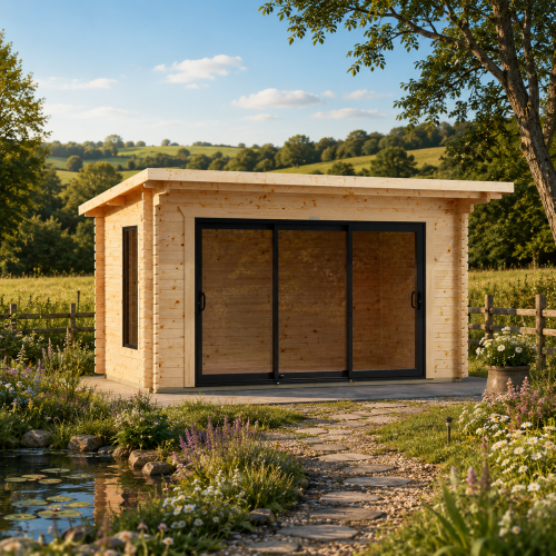 Powersheds Pent Aluminium Log Cabin - 44mm