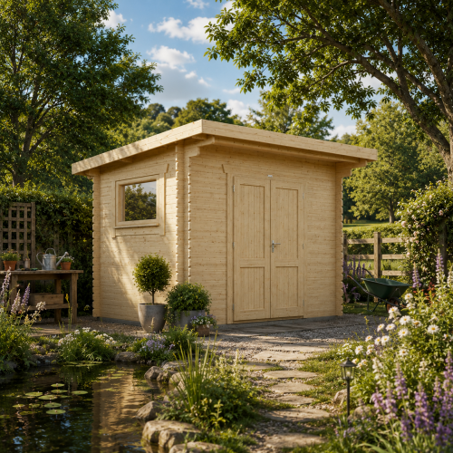 Powersheds Pent Workshop Log Cabin - 44mm
