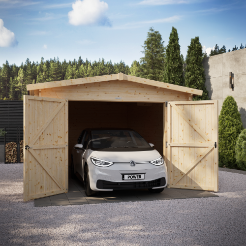 Powersheds Apex Garage Log Cabin - 44mm