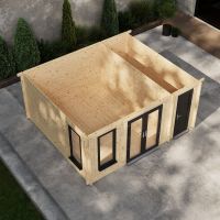 Powersheds Pent Combi Log Cabin - 44mm