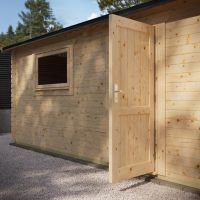 Powersheds Pent Garage Log Cabin - 44mm