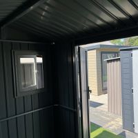8x6 Brentvale Premium Apex Metal Shed - Grey - Ex-Display Model