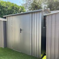 8x6 Brentvale Premium Apex Metal Shed - Grey - Ex-Display Model